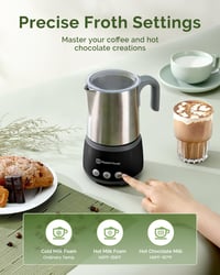 Maestri House Tejhabosító 500ml 4-in-1 Elektromos Tejhab Készítő 600W Érintéses Vezérlés Meleg Hideg Tej Latte Cappuccino 7