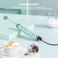 Nabíjateľný napeňovač mlieka Maestri House so stojanom, vodotesnosť IPX6, elektrický šľahač na kávu a mlieko 2