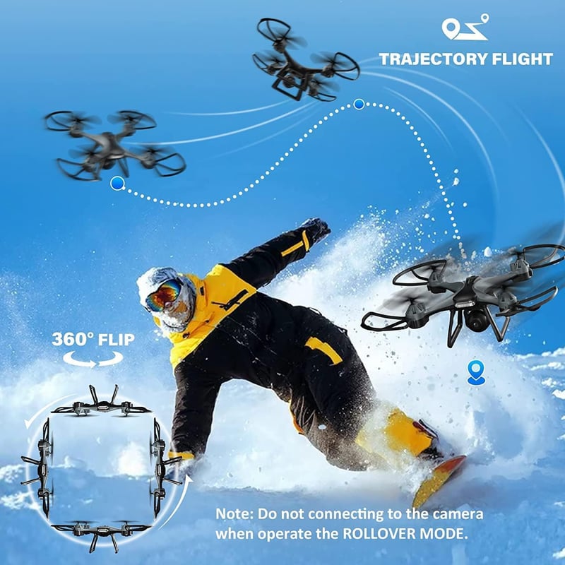 MAETOT 1080P HD Kamerás Drón - RC Quadcopter Kezdőknek és Haladóknak, Hang és Gesztus Vezérlés, 360° Flip Funkció, Applikációs Irányítás