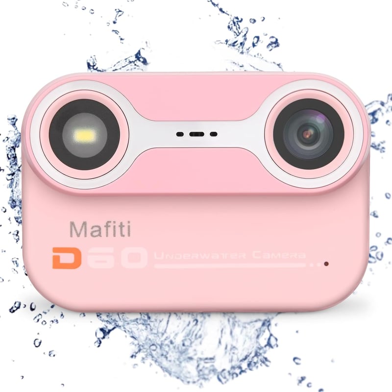 Mafiti Vízálló Digitális Fényképezőgép 48MP 1080P Full HD - 3m Vízmélységig, 10x Zoom, Rózsaszín, Búvárkodáshoz, Úszáshoz, Selfie-hez, 32GB 