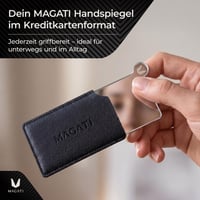 Oglindă manuală din oțel inoxidabil Magati cu mâner – Oglindă de buzunar compactă, set de 1 bucată 2