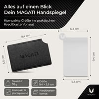 Oglindă manuală din oțel inoxidabil Magati cu mâner – Oglindă de buzunar compactă, set de 1 bucată 7