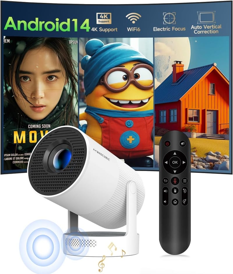 Magcubic 4K Mini Projektor Android 14, WiFi 6 5G, 260 ANSI, Autofókusz - Electric Focus & 5W Speaker