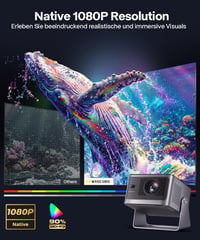 Inteligentný projektor Magcubic 4K s natívnym rozlíšením 1080P a podporou Netflixu na domáce kino 4