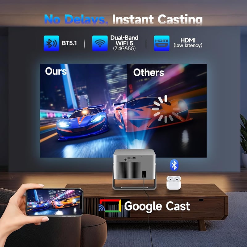 Magcubic 8K/4K Mini Projektor 1080P 800 ANSI Android 14 WiFi 6 Bluetooth 5.4