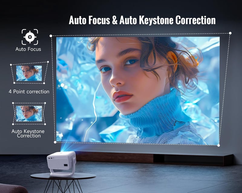 Magcubic Android 13 Okos Projektor 1080P Natív Felbontással, 4K Támogatással, 5G WiFi, BT5.2, Automatikus Fókusz és Keystone, Hordozható Ház