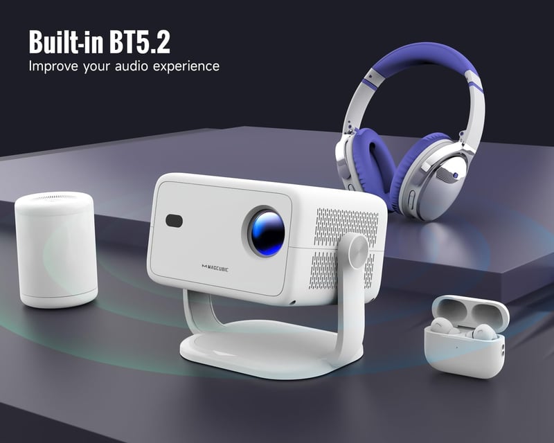 Magcubic Android 13 Okos Projektor 1080P Natív Felbontással, 4K Támogatással, 5G WiFi, BT5.2, Automatikus Fókusz és Keystone, Hordozható Ház