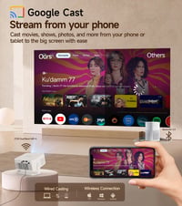 Mini projektor Magcubic HY300GT – Google TV, automatické zaostrovanie, automatická korekcia lichobežníkového skreslenia, WiFi 2.4/5G, Bluetooth, 1080P Full HD, otočný o 180°, prenosný 7