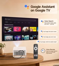 Mini projektor Magcubic HY300GT – Google TV, automatické zaostrovanie, automatická korekcia lichobežníkového skreslenia, WiFi 2.4/5G, Bluetooth, 1080P Full HD, otočný o 180°, prenosný 5