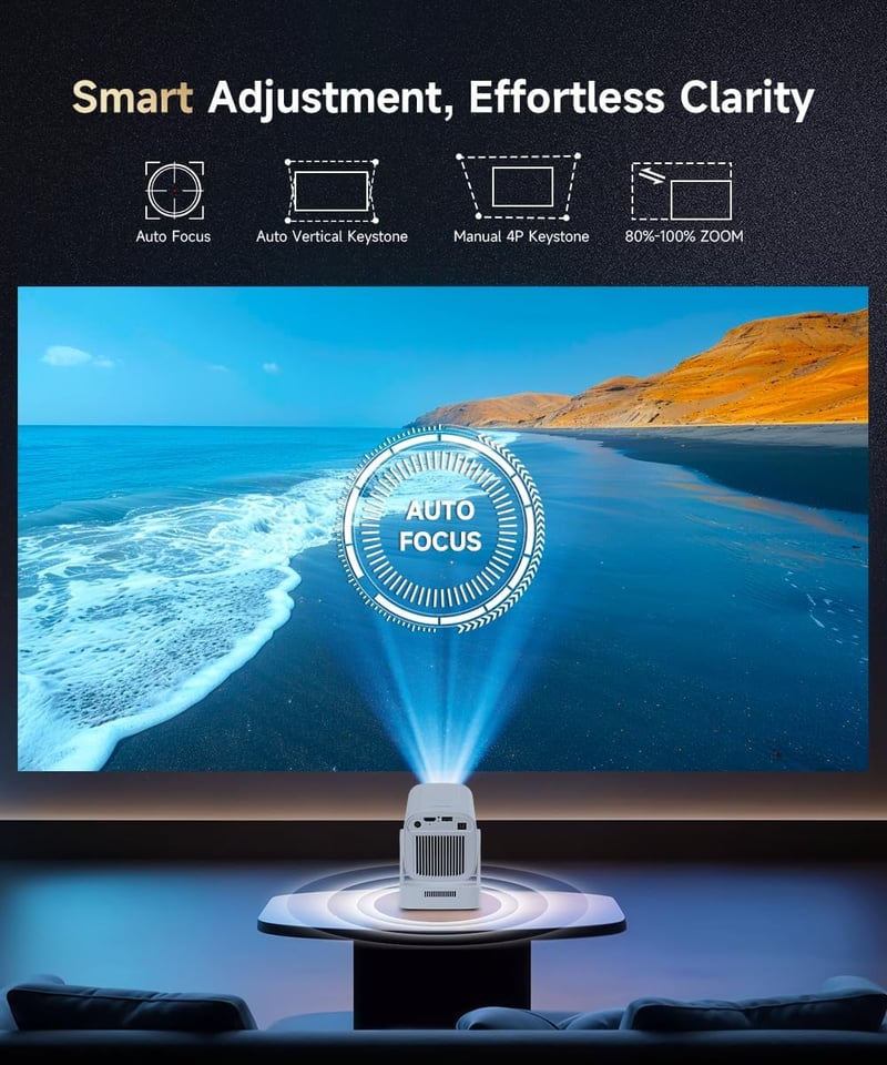 Magcubic HY310 4K Mini Projektor 1080P Auto Focus WiFi 6 Bluetooth Hordozható Otthoni Mozi