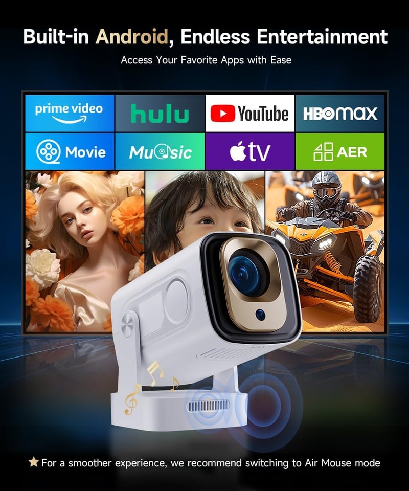 Magcubic HY310 4K Mini Projektor 1080P Auto Focus WiFi 6 Bluetooth Hordozható Otthoni Mozi