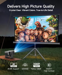 Mini projektor Magcubic HY350max, 4K 8K 1080P, Android 14, WiFi 6, Bluetooth 5.4, 600 ANSI, automatické zaostrovanie, 12W reproduktor, otočný o 180°, inteligentné domáce kino 6