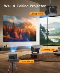 Mini projektor Magcubic HY350max, 4K 8K 1080P, Android 14, WiFi 6, Bluetooth 5.4, 600 ANSI, automatické zaostrovanie, 12W reproduktor, otočný o 180°, inteligentné domáce kino 7