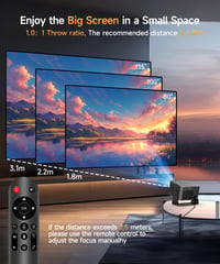Mini projektor Magcubic HY350max, 4K 8K 1080P, Android 14, WiFi 6, Bluetooth 5.4, 600 ANSI, automatické zaostrovanie, 12W reproduktor, otočný o 180°, inteligentné domáce kino 5