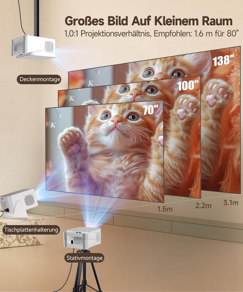 Magcubic Mini Projektor 4K 1080P WiFi 6 Bluetooth Auto Focus Otthoni Mozi