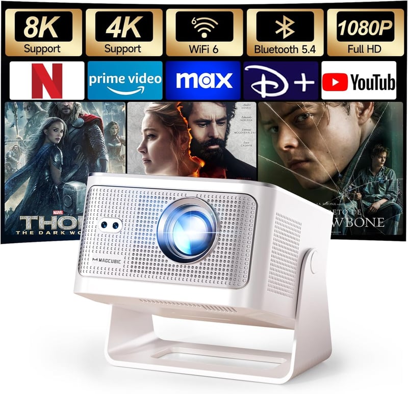 Magcubic Mini Projektor 4K 1080P WiFi 6 Bluetooth Auto Focus Otthoni Mozi