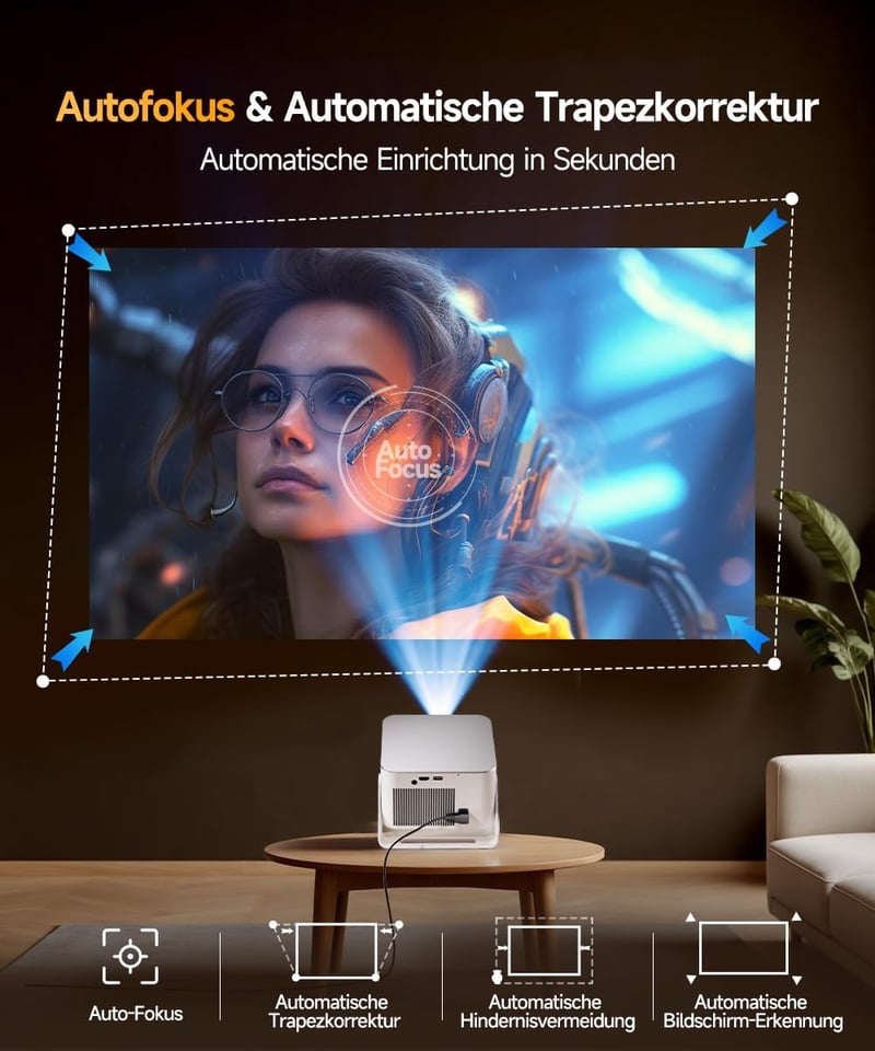 Magcubic Mini Projektor 4K 1080P WiFi 6 Bluetooth Auto Focus Otthoni Mozi