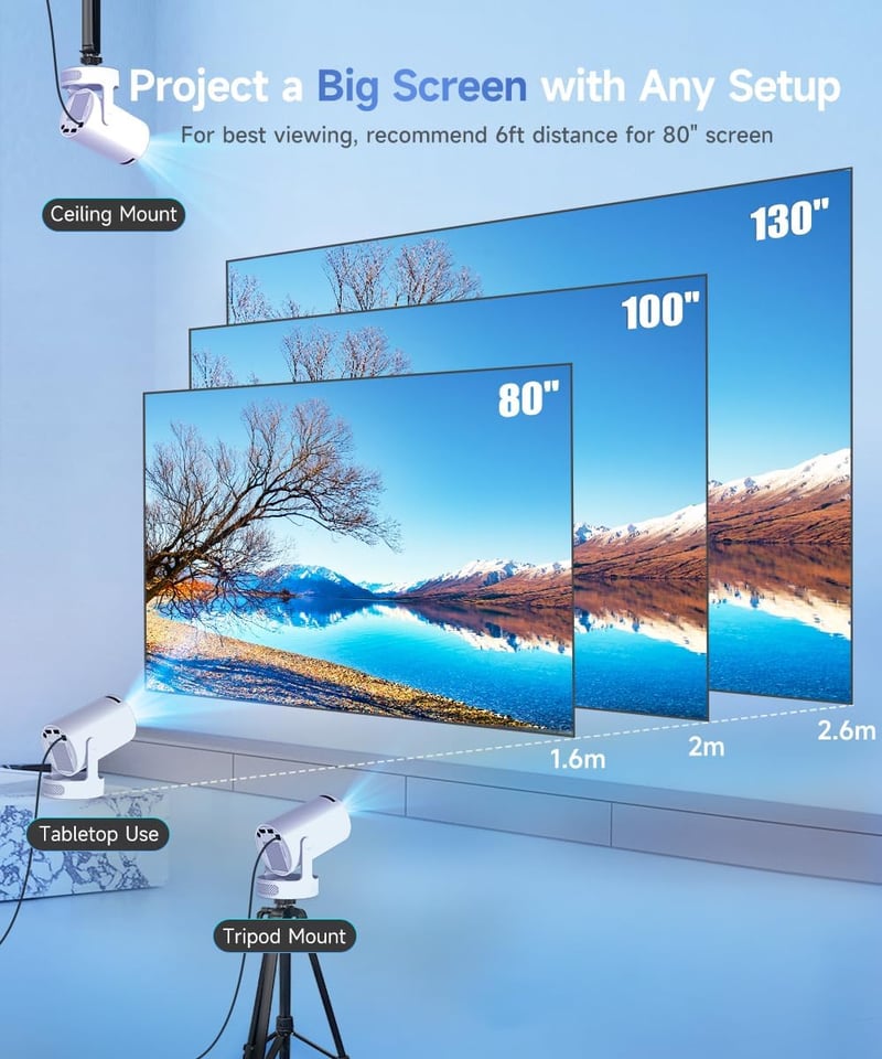 Magcubic Mini Projektor 4K FHD 1080P Android 14 WiFi 6 Hordozható Otthoni Mozi