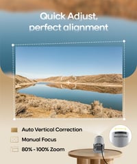 Magcubic Mini projektor 4K Smart WiFi 6 BT 5.4, Full HD 1080P, 200 ANSI 8000L, automata trapézkorrekció, szürke 3