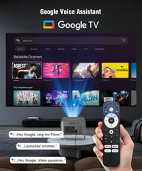 Inteligentný projektor Magcubic 1080P Full HD Native 800 ANSI s Google TV, integrovanými oficiálnymi aplikáciami a prenosným WiFi vysielaním 3