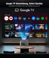 Inteligentný projektor Magcubic 1080P Full HD Native 800 ANSI s Google TV, integrovanými oficiálnymi aplikáciami a prenosným WiFi vysielaním 2