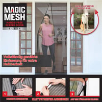 Magic Mesh Elite magnetska zavjesa protiv komaraca za vrata – ojačani šavovi, jaki skriveni magneti, zaštita od insekata, za dimenzije do 99 x 211 cm 3