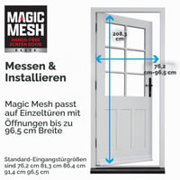 Magic Mesh Elite magnetska zavjesa protiv komaraca za vrata – ojačani šavovi, jaki skriveni magneti, zaštita od insekata, za dimenzije do 99 x 211 cm 4