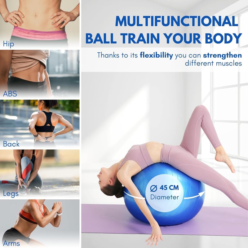 MAGIC SELECT 45cm Gimnasztikai Labda Csúszásmentes Pilates Fitness Egyensúly Tréning Piros