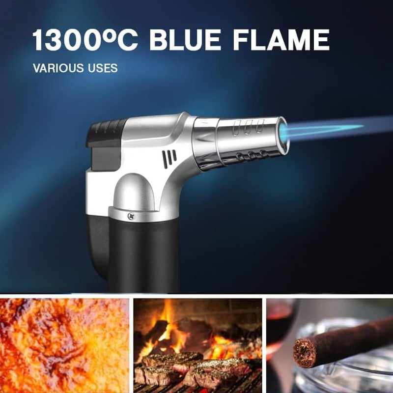 MAGIC SELECT Újratölthető Konyhai Gázperzselő Biztonsági Zárral - Crème Brûlée, Desszertek, Grillezés, Kempingezés - 1300°C Hőmérséklet