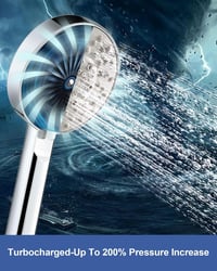 Magichome Zuhanyfej 2m Tömlővel, Víztakarékos Kézi Zuhany 5 Sugártípussal, Nagy Nyomású Turbó Technológia, Szürke Króm 4
