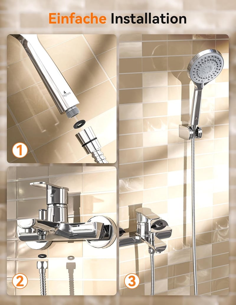 Magichome zuhanyfej 5 funkciós nagy nyomású 150cm csővel takarékos
