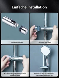 Magichome Zuhanyfej Tartó 19-25 mm Zuhanyrudakhoz, Fúrás Nélküli Állítható Króm Zuhany Tartó Konzol 7