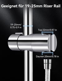 Magichome Zuhanyfej Tartó 19-25 mm Zuhanyrudakhoz, Fúrás Nélküli Állítható Króm Zuhany Tartó Konzol 6