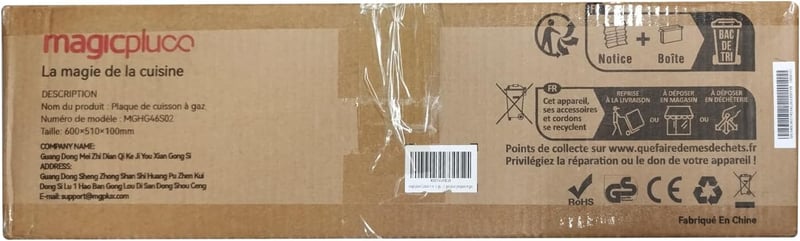 Magicplux 4 égős beépíthető gázfőzőlap 60 cm, városi és palackos gáz, 7800W
