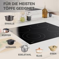 Magicplux Üvegkerámia Főzőlap 59 cm - 4 Zónás, Dual és Ovális Mezőkkel, 15 Hőfokozat, Érintőgombos, Gyerekzár, Időzítő, 7200W 6