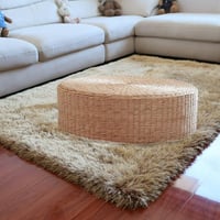 MagiDeal Boho natúr szalma padlópárna, kézzel szőtt tatami ülőpárna - 40x40x10 cm 2