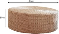 MagiDeal Boho natúr szalma padlópárna, kézzel szőtt tatami ülőpárna - 40x40x10 cm 7