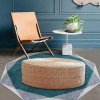 MagiDeal Boho natúr szalma padlópárna, kézzel szőtt tatami ülőpárna - 40x40x10 cm 3