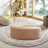 MagiDeal Boho natúr szalma padlópárna, kézzel szőtt tatami ülőpárna - 40x40x10 cm 4