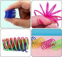 MagiSel Színes Rugós Macskajáték 12 db - Interaktív Spirál Játék Cicáknak, Nylon Hálós Pattogó Kiegészítő, Tartós Szórakoztató Kellék 4