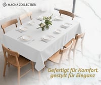 MAGNA COLLECTION Obdĺžnikový obrus 140x300 cm, 100% bavlna, prateľný, biely, vianočná a sviatočná dekorácia, na jedálenský stôl 2