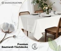 MAGNA COLLECTION Obdĺžnikový obrus 140x300 cm, 100% bavlna, prateľný, biely, vianočná a sviatočná dekorácia, na jedálenský stôl 3