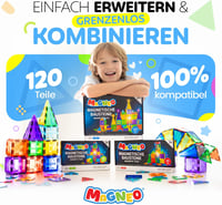 Set de construcție magnetică Magneo, 120 piese, cu 2 mașinuțe, pentru copii de la 3 ani, jucărie educativă creativă 5