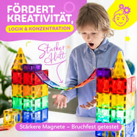 Set de construcție magnetică Magneo, 120 piese, cu 2 mașinuțe, pentru copii de la 3 ani, jucărie educativă creativă 2