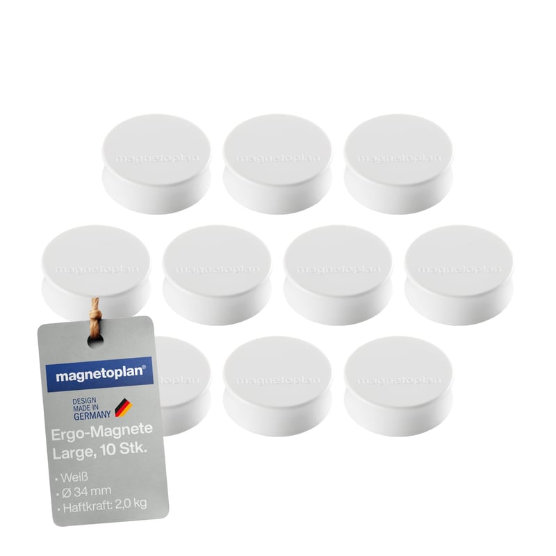 magnetoplan Ergo Large magnet, 34 mm x 12,5 mm, 10 ks, červený