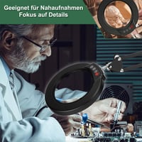MagnieOpti 12x LED-es nagyító állvánnyal és csipesszel, valódi üveglencsével - fekete 4