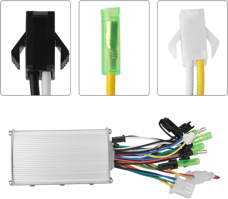 MAGT 36V/48V 350W Alumínium Kefe Nélküli Motor Vezérlő Elektromos Kerékpárhoz és Rollerhez - Ezüst Színű, Könnyű, Hűtőbordás Kivitel