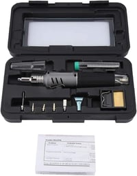 MAGT HS-1115K Bután Gázos Forrasztópáka Készlet - 10 az 1-ben Hordozható Vezeték Nélküli Forrasztó Pisztoly Átlátszó Tartállyal Elektronikai 1