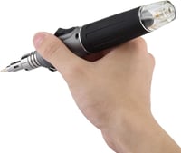 MAGT HS-1115K Bután Gázos Forrasztópáka Készlet - 10 az 1-ben Hordozható Vezeték Nélküli Forrasztó Pisztoly Átlátszó Tartállyal Elektronikai 6