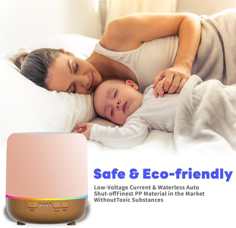 maiborna Aromadiffúzor 200ml Sárga Illóolaj Párásító Automatikus Kikapcsolással Hálószoba Iroda Otthon